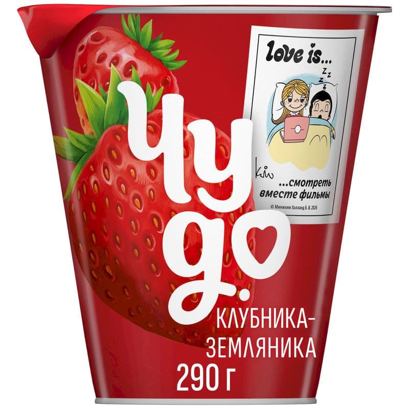 Йогурт Чудо со вкусом Клубника-земляника 2%, 290г